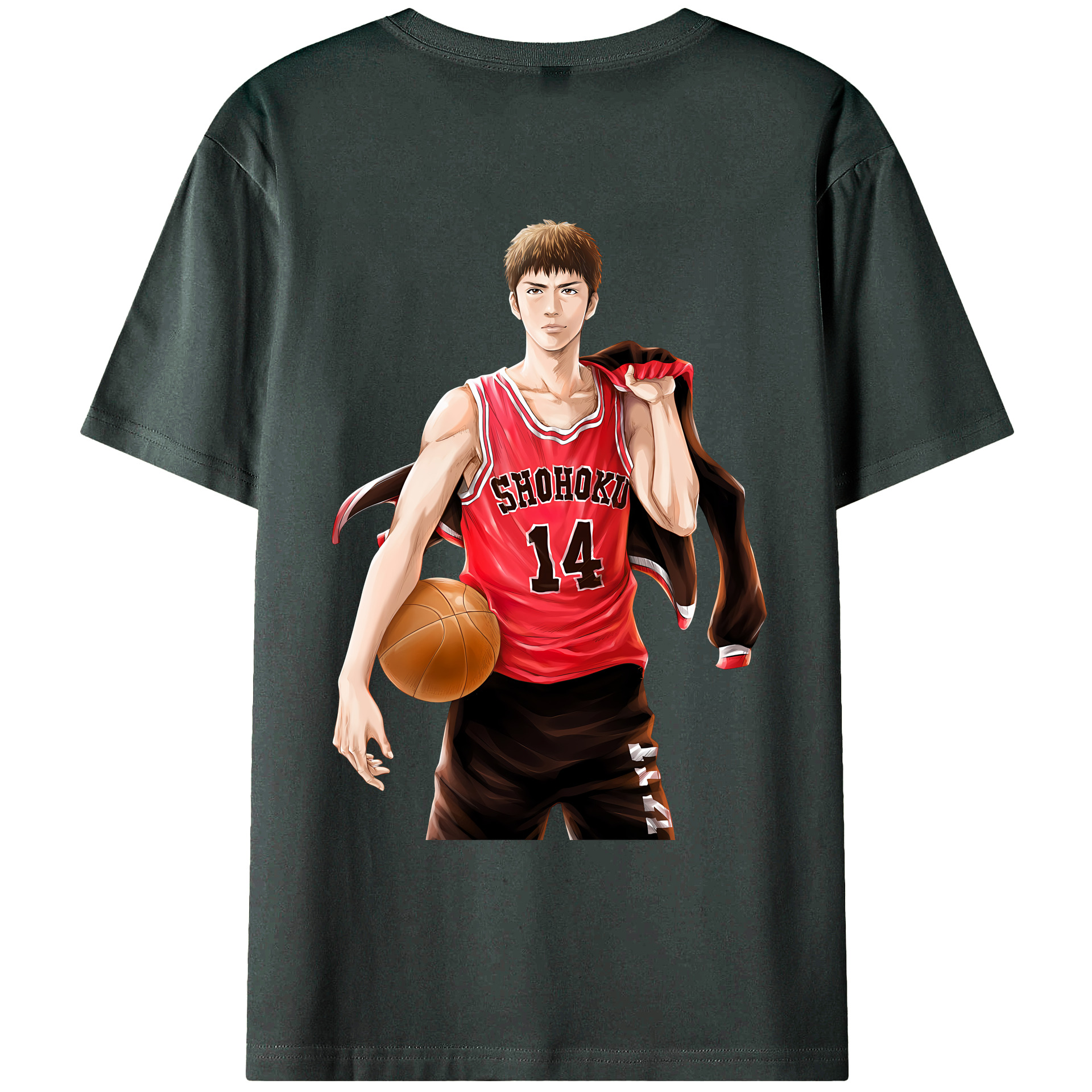 （画像用） SLAM DUNK／スラムダンク 綿100％ メンズ半袖Tシャツ（バックプリント） 通気性